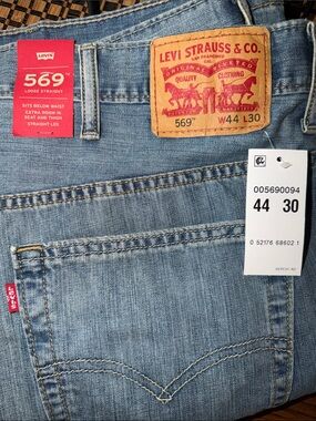 Levi's 569 Loose Straight Light Blue Denim Jeans with Red Tabs